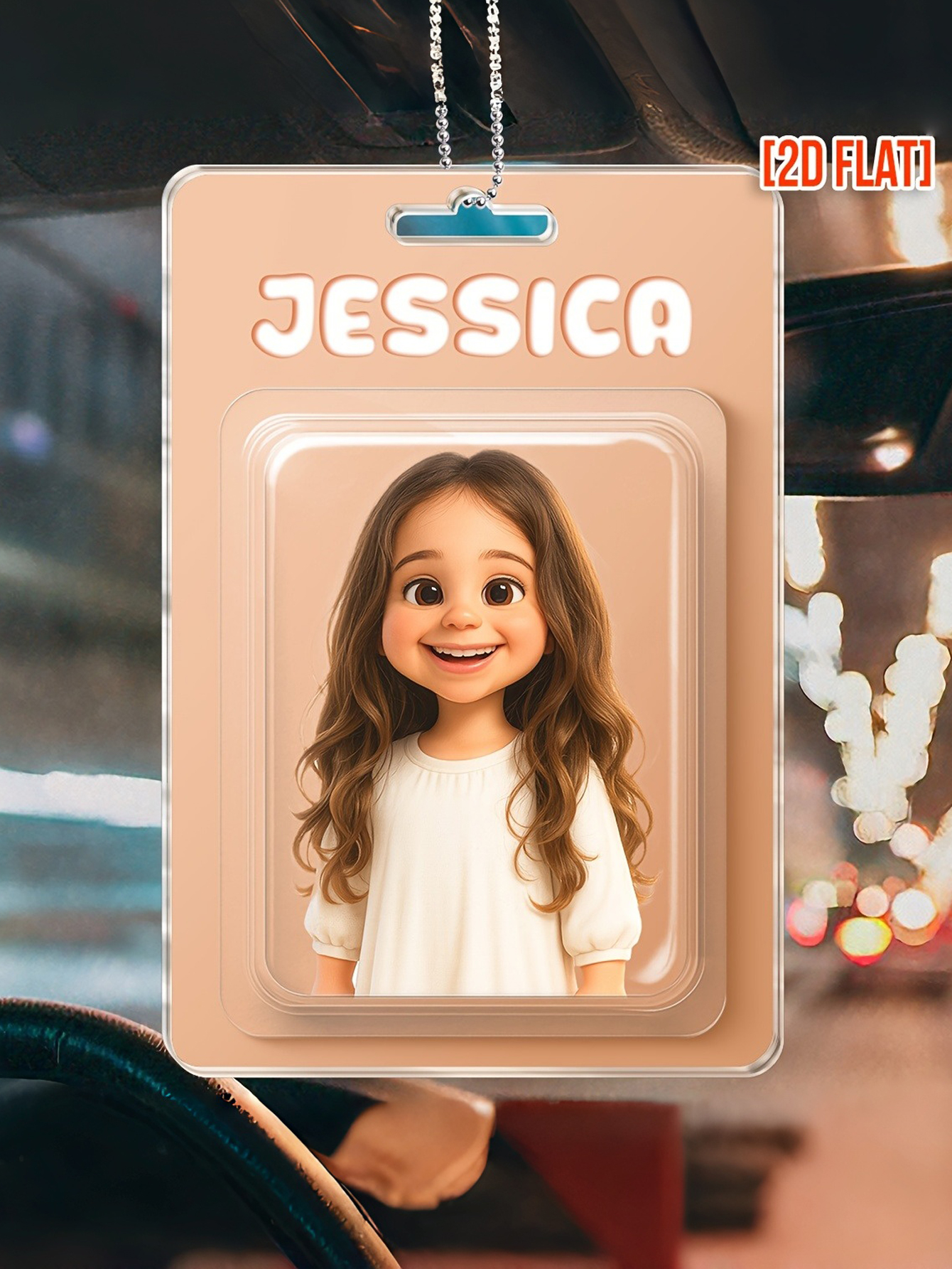 Customized Acrylic Car Ornaments Featuring Personal Photos in Your Preferred Animation Style